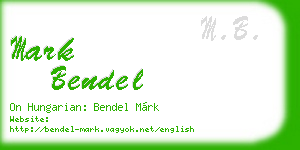 mark bendel business card